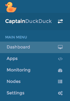 Sections of the CaptainDuckDuck web UI.